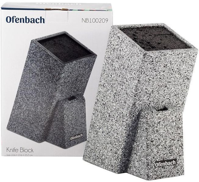 Підставка-колода Ofenbach Black Lead для кухонних ножів 11х11х26см з секцією для ножиць (арт. 32323997) фото