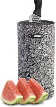 Підставка-колода Ofenbach Grey Marble для кухонних ножів 11х11х22 см, кругла (арт. 32323999) фото