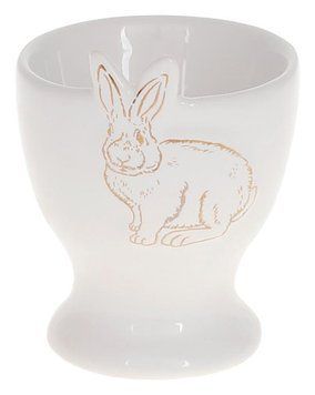 Підставка для яйця "Bunny" 6.5см, кераміка, білий з золотом (арт. 32326254) фото