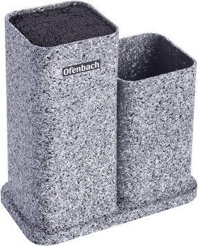 Підставка-колода Ofenbach Grey Marble для кухонних ножів 21х12х23см, подвійна (арт. 32324002) фото