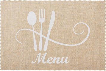 Набір 12 сервірувальних килимків Doily Menu 30х45см, плейсмат (подтарельники), пісочний (арт. 32327780) фото