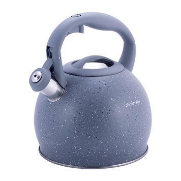 Чайник Kamille Whistling Kettle 3л з нержавіючої сталі зі свистком, сірий мармур (арт. 32325104) фото