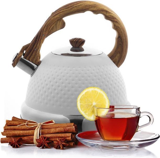 Чайник Ofenbach Whistling Kettle White 2.7л нержавіюча сталь зі свистком, білий (арт. 32329288) фото