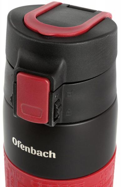 Термос-пляшка Ofenbach Elegance 480мл із силіконовою червоною вставкою (арт. 32326894) фото