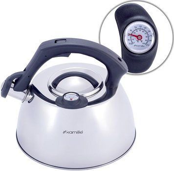 Чайник Kamille Whistling Kettle Thermo 3л з нержавіючої сталі зі свистком і термометром (арт. 32323903) фото