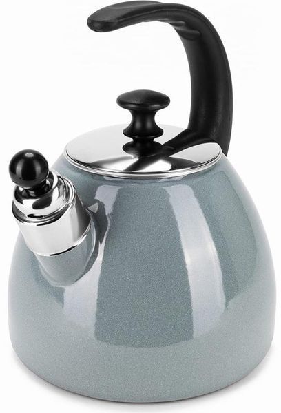 Чайник емальований Kamille "Boiling Water" 2.5л зі свистком, індукційний, оливковий (арт. 32329211) фото