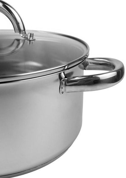 Каструля індукційна Ofenbach Casserole із нержавіючої сталі 4л зі скляною кришкою (арт. 32329263) фото