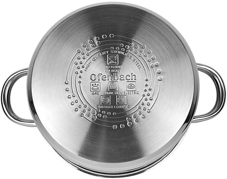 Каструля індукційна Ofenbach Casserole із нержавіючої сталі 4л зі скляною кришкою (арт. 32329263) фото