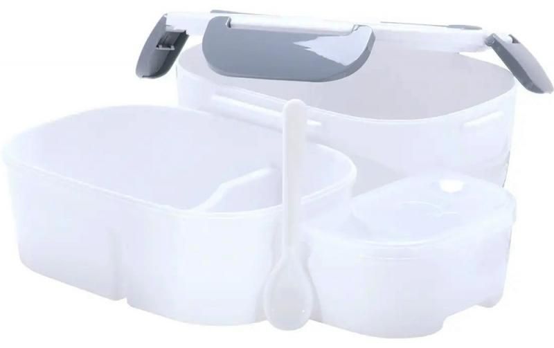 Ланч-бокс Kamille Snack 450мл + 650мл з підігрівом (220V або 12V), сірий (арт. 32326846) фото
