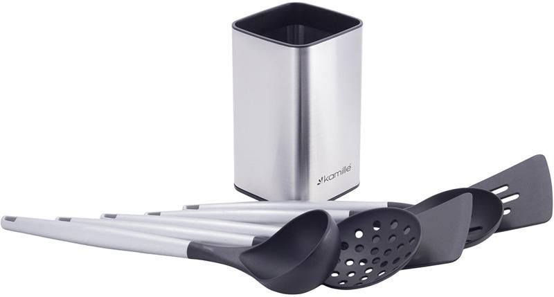 Набір кухонного приладдя Kamille Kitchen Utensils 5 аксесуарів на сталевий підставці (арт. 32323912) фото