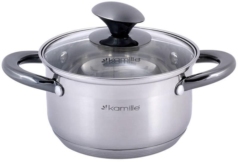 Набір 4 каструлі Kamille Groningen 1.5л, 2л, 3л, 5л з нержавіючої сталі з 5-шаровим індукційним дном (арт. 32320546) фото