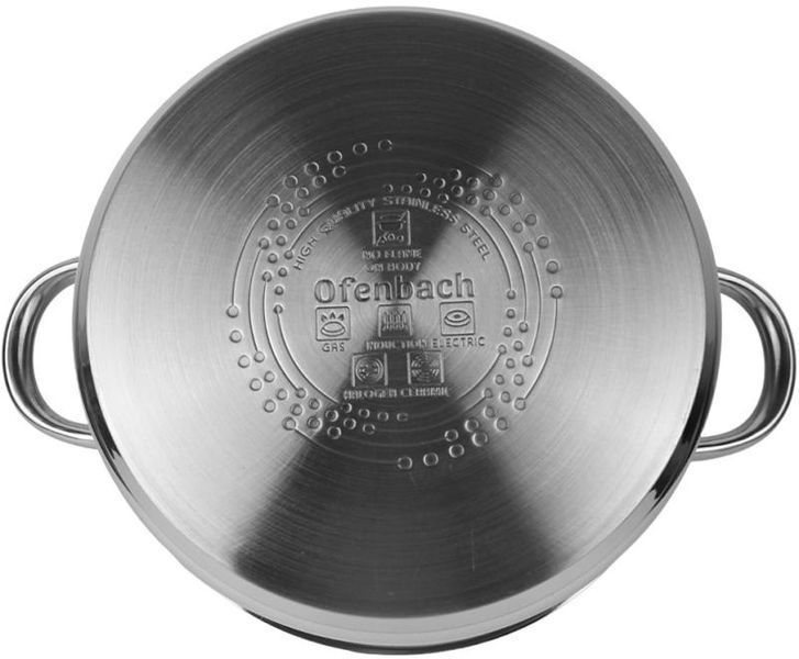 Каструля індукційна Ofenbach Casserole із нержавіючої сталі 5.5л зі скляною кришкою (арт. 32329264) фото