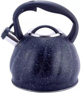 Чайник Kamille Whistling Kettle Marble 3л з нержавіючої сталі зі свистком (чорний мармур) (арт. 32329215) фото