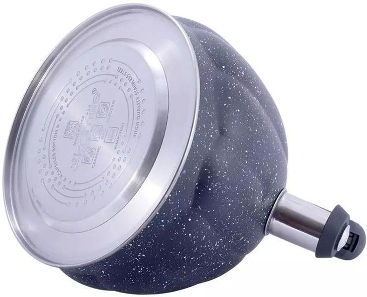 Чайник Kamille Whistling Kettle Marble 3л з нержавіючої сталі зі свистком (чорний мармур) (арт. 32329215) фото