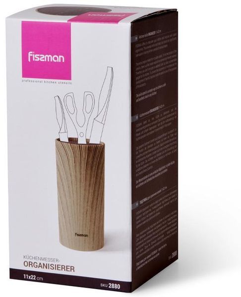 Підставка-колода Fissman Wood для кухонних ножів і ножиць 22х11см (арт. 32323437) фото