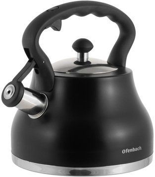 Чайник Ofenbach Black 2.7л нержавіюча сталь, зі свистком (арт. 32329299) фото
