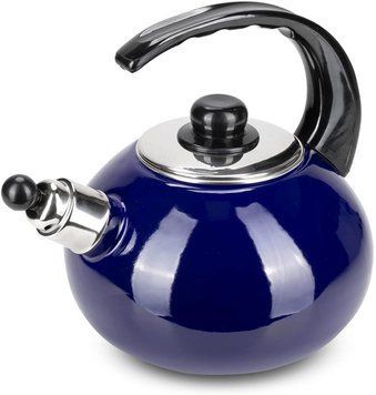 Чайник емальований Kamille "Boiling Water" 2.5л зі свистком, синій глянець (арт. 32329209) фото