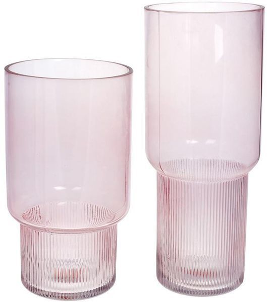 Ваза декоративна Ancient Glass "Фуджі" 25.5х14см, скло, світло-рожевий (арт. 32325855) фото