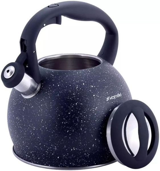 Чайник Kamille Whistling Kettle 3л з нержавіючої сталі зі свистком (чорний граніт) (арт. 32329217) фото